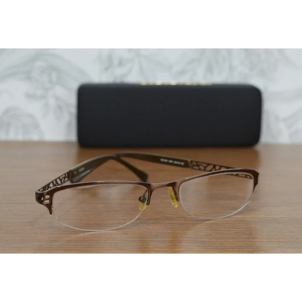 Guess Women's Cat Eye Glasses 37 Frame Grooved Metal 50 18-135 Eyeglasses 1504